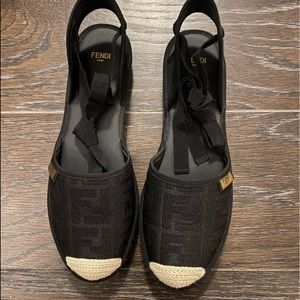 Fendi Roma Motif Flat Espadrilles